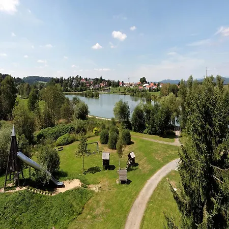 Wooden Chalet With Terrace Near A Swimming Lake
